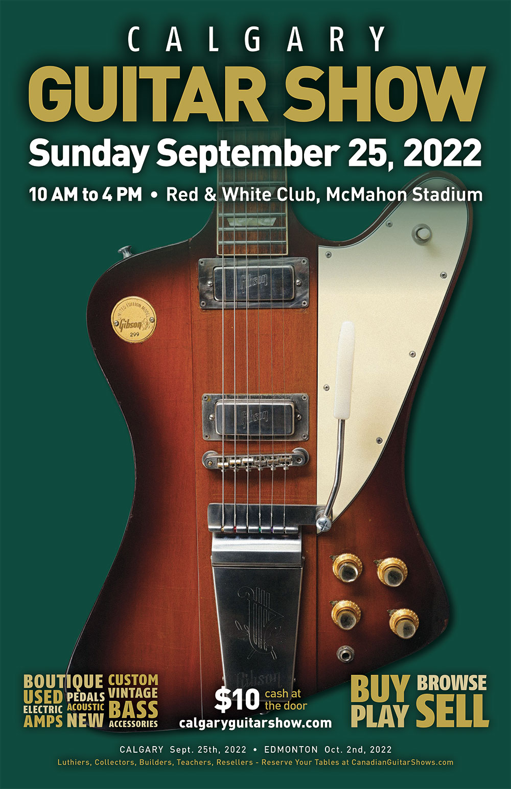 Calgary Guitar Show, Sunday September 25th, 2022, Red & White Lounge, McMahon Stadium, Calgary AB